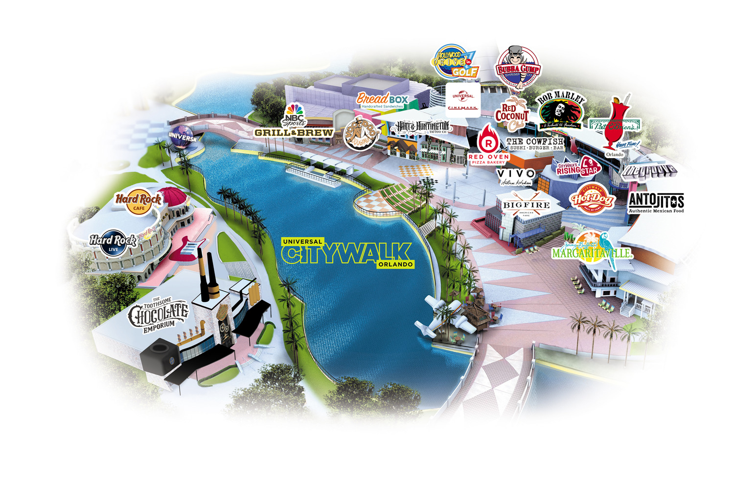 CityWalk Map, Universal Orlando Resort